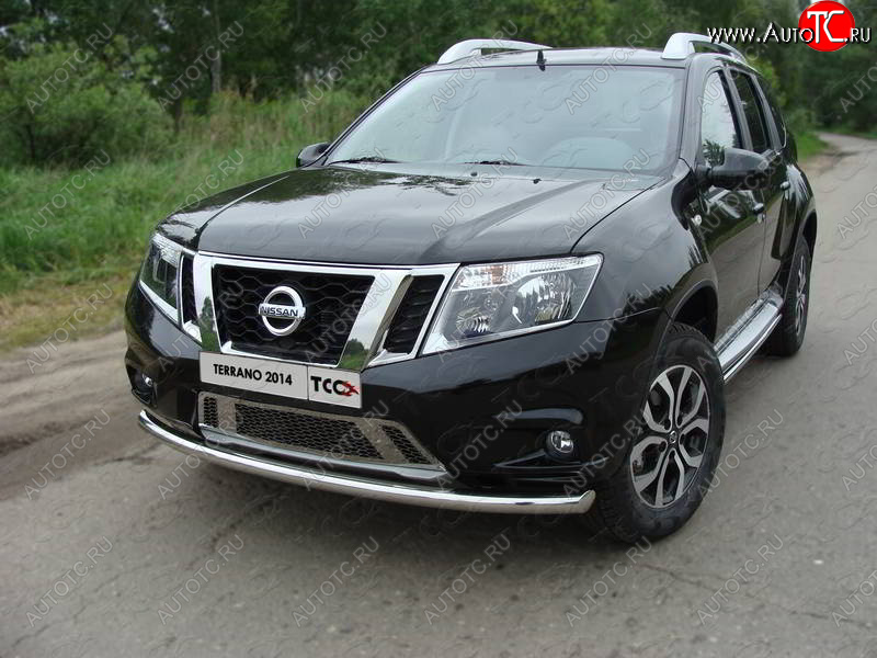 16 899 р. Защита переднего бампера нижняя d60,3 мм ТСС Тюнинг  Nissan Terrano  D10 (2013-2016) дорестайлинг (нержавейка)  с доставкой в г. Тольятти