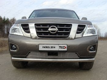 Декоративная вставка переднего бампера ТСС Тюнинг Nissan Patrol 6 Y62 рестайлинг (2014-2017) ()