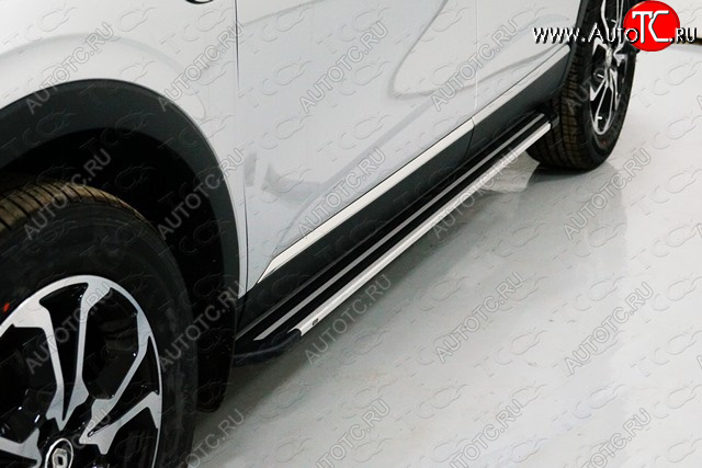 20 599 р. Пороги алюминиевые Slim Line ТСС Тюнинг  Renault Arkana (2019-2025) (Silver)  с доставкой в г. Тольятти