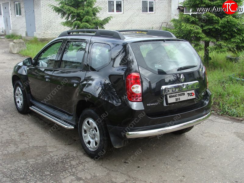 21 899 р. Защита задняя (овальная длинная 75х42 мм) ТСС Тюнинг  Renault Duster  HS (2010-2015) дорестайлинг (овальная длинная)  с доставкой в г. Тольятти