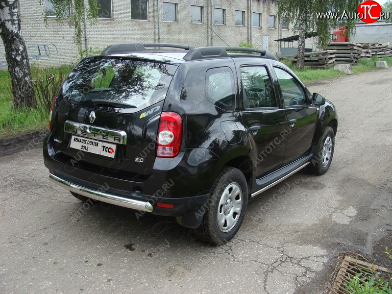 16 849 р. Защита задняя (овальная короткая 75х42 мм) ТСС Тюнинг  Renault Duster  HS (2010-2015) дорестайлинг (овальная короткая)  с доставкой в г. Тольятти