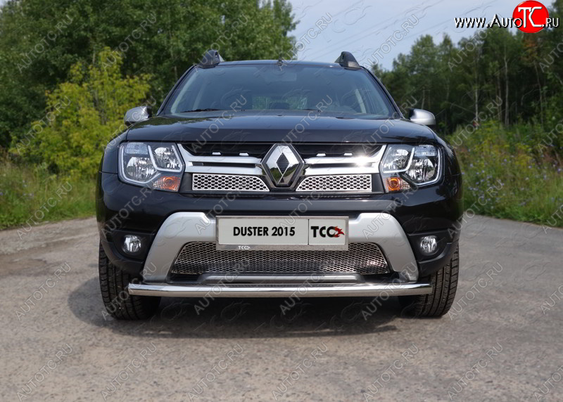 15 549 р. Защита переднего бампера нижняя d60,3 мм ТСС Тюнинг  Renault Duster  HS (2015-2021) рестайлинг (нержавейка)  с доставкой в г. Тольятти