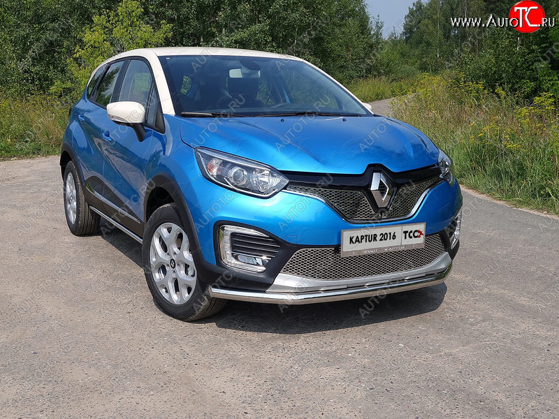 16 899 р. Защита переднего бампера нижняя d60,3 мм ТСС Тюнинг  Renault Kaptur (2016-2020) дорестайлинг (нержавейка)  с доставкой в г. Тольятти