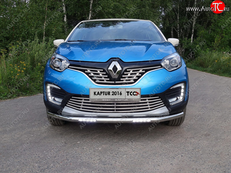 29 449 р. Защита переднего бампера нижняя с ДХО 60,3 мм ТСС Тюнинг Renault Kaptur дорестайлинг (2016-2020) (нержавейка)  с доставкой в г. Тольятти