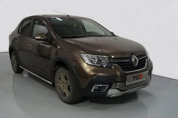 19 599 р. Защита порогов труба d42,4 мм ТСС Тюнинг  Renault Logan Stepway (2018-2025) (серые)  с доставкой в г. Тольятти. Увеличить фотографию 1