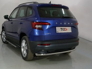 Защита задняя (нержавейка 60,3 мм) ТСС Тюнинг Skoda Karoq NU7 рестайлинг (2020-2024)