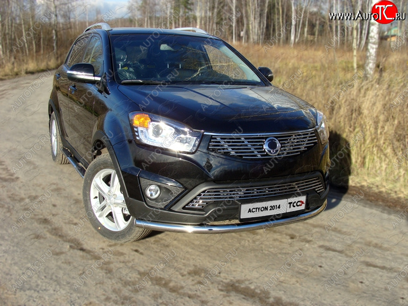 19 999 р. Защита переднего бампера нижняя d60,3 мм ТСС Тюнинг  SSANGYONG Actyon (2013-2021) рестайлинг (нержавейка)  с доставкой в г. Тольятти