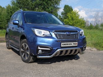 Верхняя декоративная вставка решетки радиатора ТСС Тюнинг Subaru Forester SJ рестайлинг (2016-2019) ()