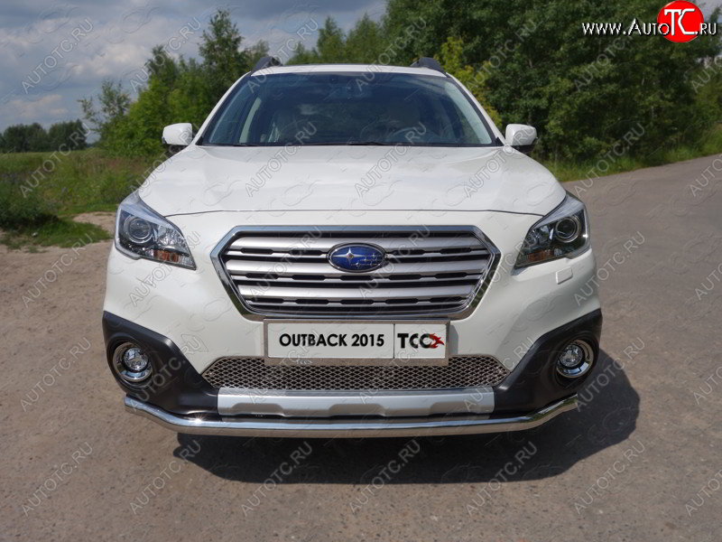 19 999 р. Защита переднего бампера нижняя d60,3 мм ТСС Тюнинг  Subaru Outback  BS/B15 (2014-2018) дорестайлинг универсал (нержавейка)  с доставкой в г. Тольятти