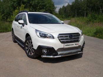 Защита переднего бампера нижняя с ДХО 60,3 мм ТСС Тюнинг Subaru (Субару) Outback (Аутбэк)  BS/B15 (2014-2018) BS/B15 дорестайлинг универсал  (нержавейка)