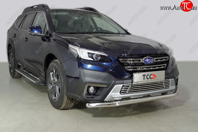 21 599 р. Защита переднего бампера нижняя d60,3 мм ТСС Тюнинг  Subaru Outback  BT (2019-2024) универсал (нержавейка)  с доставкой в г. Тольятти