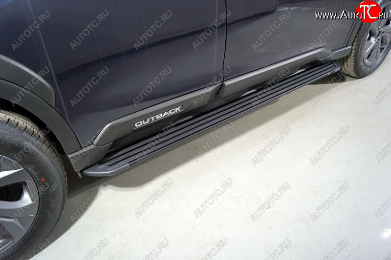 21 999 р. Пороги алюминиевые Slim Line ТСС Тюнинг  Subaru Outback  BT (2019-2024) универсал (Black)  с доставкой в г. Тольятти