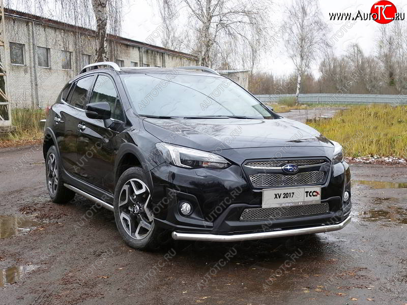 18 699 р. Защита переднего бампера нижняя d60,3 мм ТСС Тюнинг  Subaru XV  GT/G24 (2017-2021) дорестайлинг (нержавейка)  с доставкой в г. Тольятти