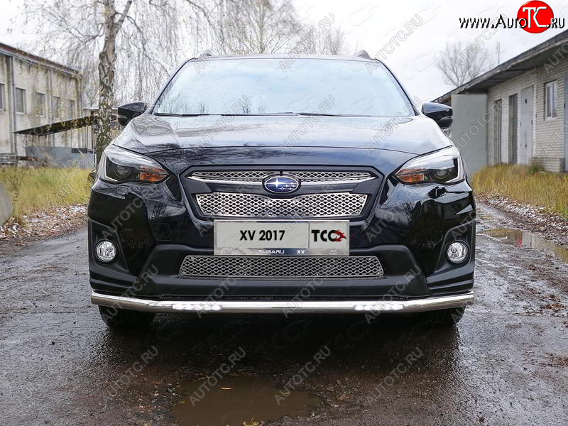 33 999 р. Защита переднего бампера нижняя с ДХО 60,3 мм ТСС Тюнинг  Subaru XV  GT/G24 (2017-2021) дорестайлинг (нержавейка)  с доставкой в г. Тольятти