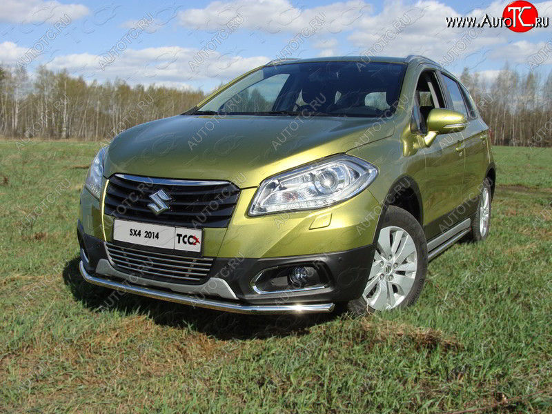 1 000 000 р. Защита переднего бампера нижняя d42,4 мм ТСС Тюнинг  Suzuki SX4  JYB, JYA (2013-2016) хэтчбэк дорестайлинг (нержавейка)  с доставкой в г. Тольятти