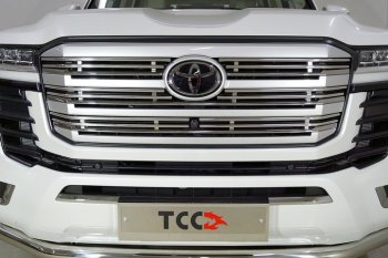 14 699 р. Декоративная вставка решетки радиатора ТСС Тюнинг  Toyota Land Cruiser  J300 (2021-2025) дорестайлинг (d 12 мм)  с доставкой в г. Тольятти. Увеличить фотографию 1