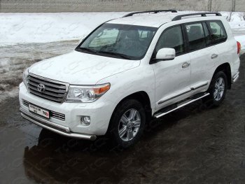 Защита передняя нижняя двойная 76,1*75 мм ТСС Тюнинг Toyota (Тойота) Land Cruiser (Лэнд)  200 (2012-2015) 200 1-ый рестайлинг  (нержавейка)