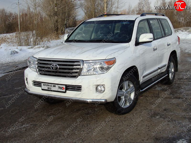 33 749 р. Защита передняя нижняя длинная 75*42 мм ТСС Тюнинг  Toyota Land Cruiser  200 (2012-2015) 1-ый рестайлинг (нержавейка)  с доставкой в г. Тольятти