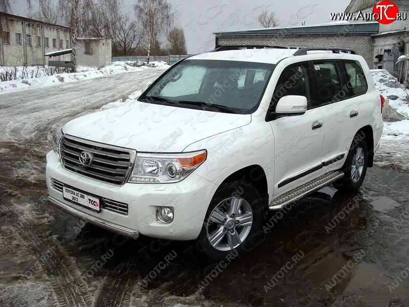 24 999 р. Защита передняя нижняя короткая 75х42 мм ТСС Тюнинг  Toyota Land Cruiser  200 (2012-2015) 1-ый рестайлинг (нержавейка)  с доставкой в г. Тольятти