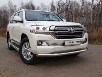 Защита переднего бампера нижняя d76,1 мм (кроме EXECUTIVE) ТСС Тюнинг Toyota (Тойота) Land Cruiser (Лэнд)  200 (2015-2021) 200 2-ой рестайлинг  (нержавейка)