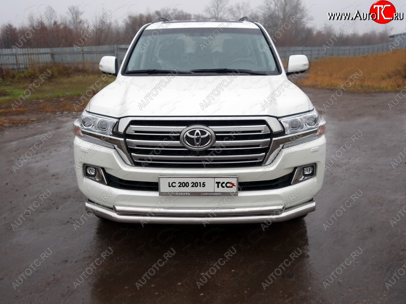 36 999 р. Защита передняя нижняя двойная 76,1*50,8 мм кроме EXECUTIVE Тюнинг  Toyota Land Cruiser  200 (2015-2021) 2-ой рестайлинг (нержавейка)  с доставкой в г. Тольятти