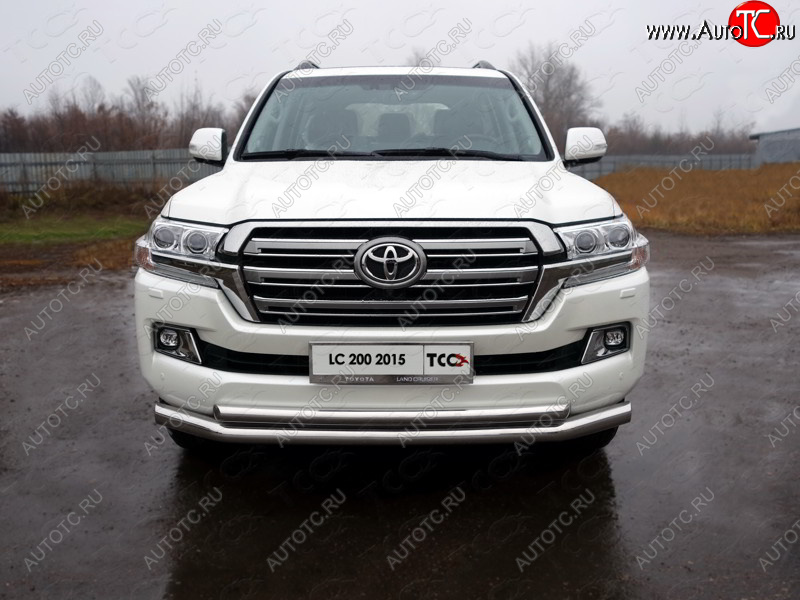 36 299 р. Защита передняя нижняя двойная 76,1*60,3 мм кроме EXECUTIVE Тюнинг  Toyota Land Cruiser  200 (2015-2021) 2-ой рестайлинг (нержавейка)  с доставкой в г. Тольятти