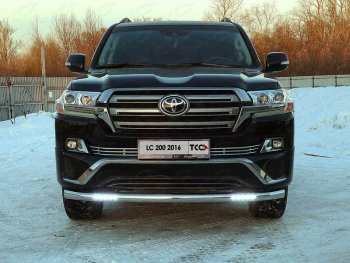 Защита переднего бампера нижняя с ДХО 76,1 мм ТСС Тюнинг Toyota (Тойота) Land Cruiser (Лэнд)  200 (2015-2021) 200 2-ой рестайлинг