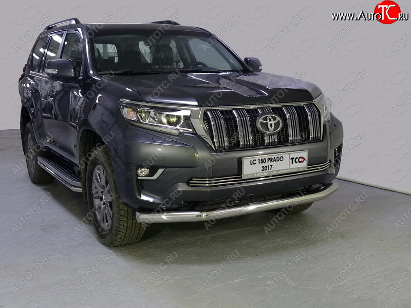 26 499 р. Защита переднего бампера нижняя 76,1 мм ТСС Тюнинг  Toyota Land Cruiser Prado  J150 (2017-2020) 2-ой рестайлинг (нержавейка)  с доставкой в г. Тольятти