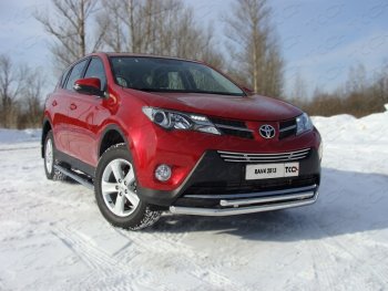 Защита переднего бампера нижняя d60,3*42,4 мм ТСС Тюнинг Toyota (Тойота) RAV4 (рав)  XA40 (2012-2015) XA40 5 дв. дорестайлинг  (нержавейка)