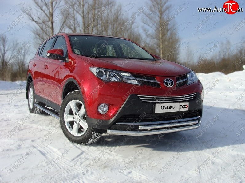 22 999 р. Защита переднего бампера нижняя d60,3*42,4 мм ТСС Тюнинг  Toyota RAV4  XA40 (2012-2015) 5 дв. дорестайлинг (нержавейка)  с доставкой в г. Тольятти