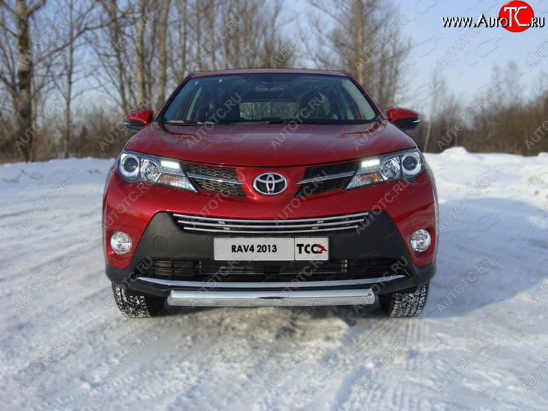 18 549 р. Защита переднего бампера овальная 75х42 мм ТСС тюнинг  Toyota RAV4  XA40 (2012-2015) 5 дв. дорестайлинг (нержавейка)  с доставкой в г. Тольятти