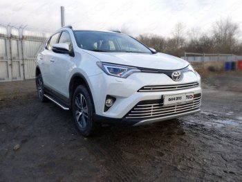 Декоративная вставка переднего бампера ТСС Тюнинг Toyota RAV4 XA40 5 дв. рестайлинг (2015-2019) ()