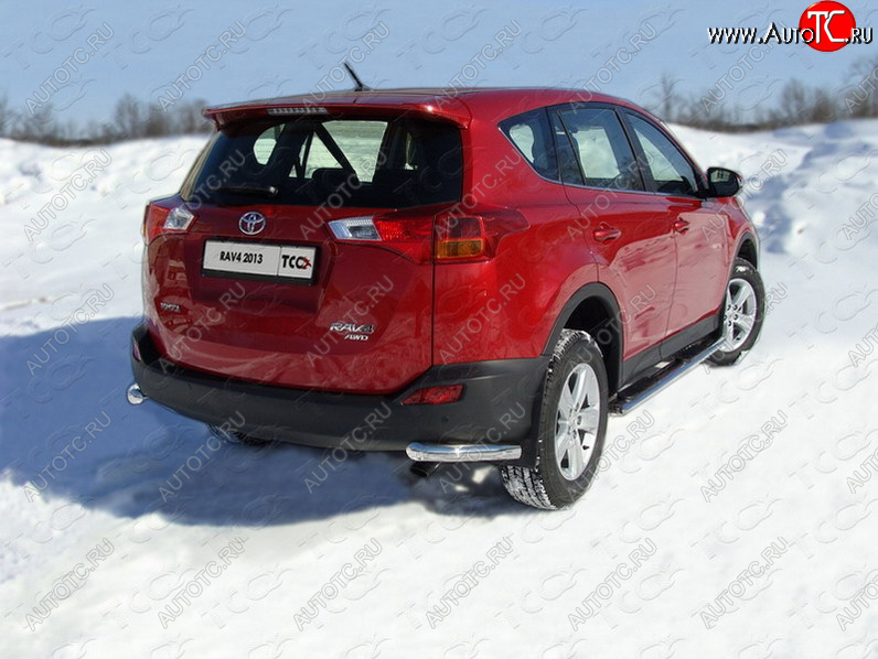 17 649 р. Защита заднего бампера (уголки, d60,3 мм) TCC Toyota RAV4 XA40 5 дв. рестайлинг (2015-2019)  с доставкой в г. Тольятти