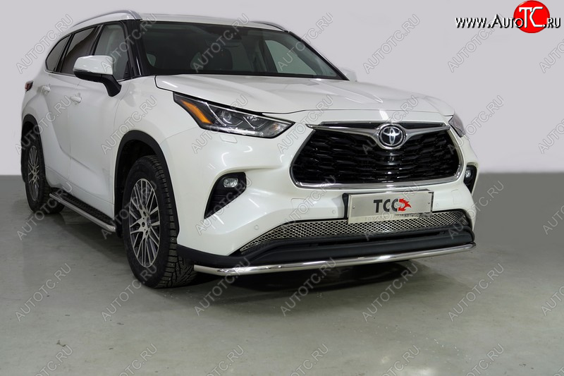 20 549 р. Защита переднего бампера нижняя d42,4 мм ТСС Тюнинг  Toyota Highlander  XU70 (2020-2024) (нержавейка)  с доставкой в г. Тольятти