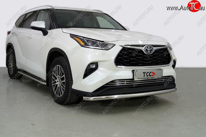 20 749 р. Защита переднего бампера нижняя d60,3 мм ТСС Тюнинг Toyota Highlander XU70 (2020-2025) (нержавейка)  с доставкой в г. Тольятти