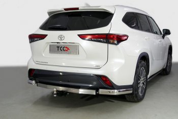 Защита задняя (уголки овальные 75х42 мм) ТСС Тюнинг Toyota Highlander XU70 (2020-2025) ()