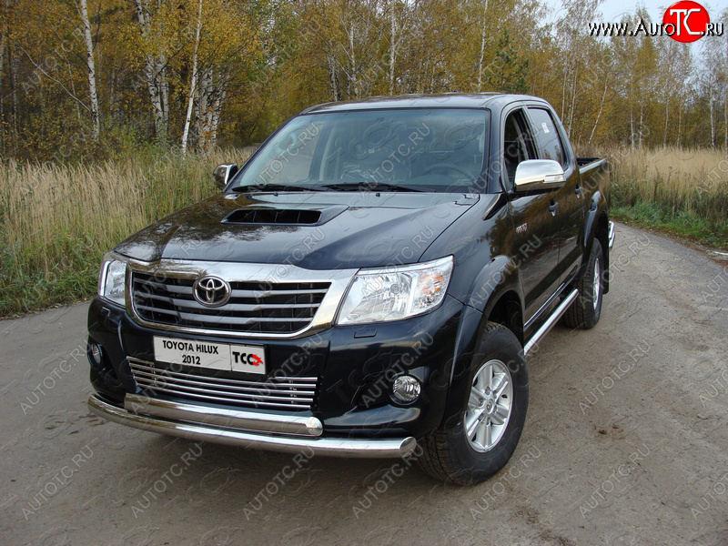 26 499 р. Защита переднего бампера нижняя d76,1*75 мм ТСС Тюнинг Toyota Hilux AN20,AN30  2-ой рестайлинг (2011-2016) (нержавейка)  с доставкой в г. Тольятти