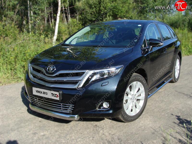 14 999 р. Защита переднего бампера овальная 75х42 мм ТСС тюнинг  Toyota Venza  GV10 (2012-2016) рестайлинг (нержавейка)  с доставкой в г. Тольятти