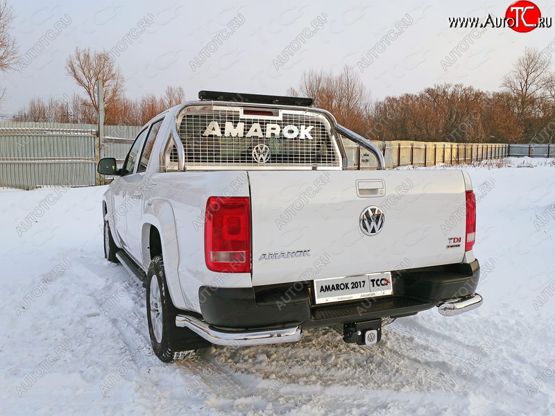 27 999 р. Защита задняя (уголки, нержавейка 76,1 мм) ТСС Тюнинг Volkswagen Amarok рестайлинг (2016-2022)  с доставкой в г. Тольятти