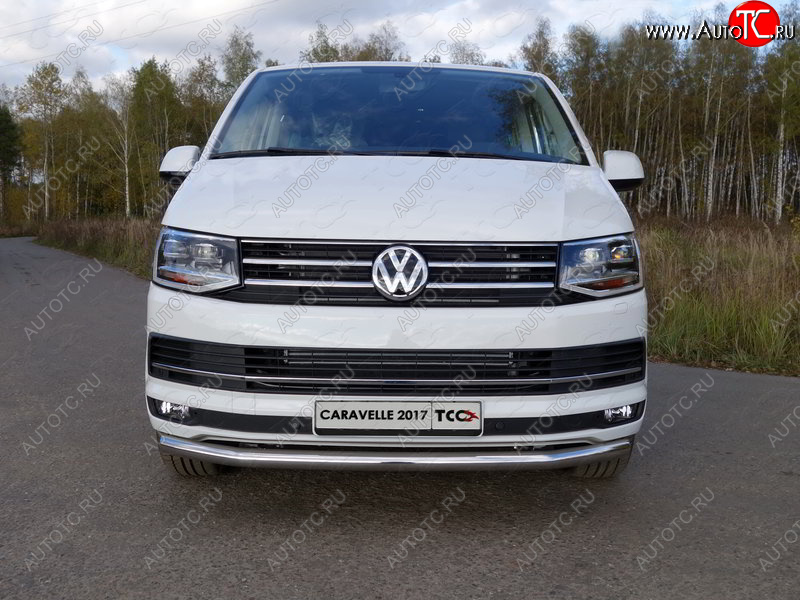 21 799 р. Защита переднего бампера нижняя d60,3 мм ТСС Тюнинг Volkswagen Caravelle T6 дорестайлинг (2015-2019) (нержавейка)  с доставкой в г. Тольятти