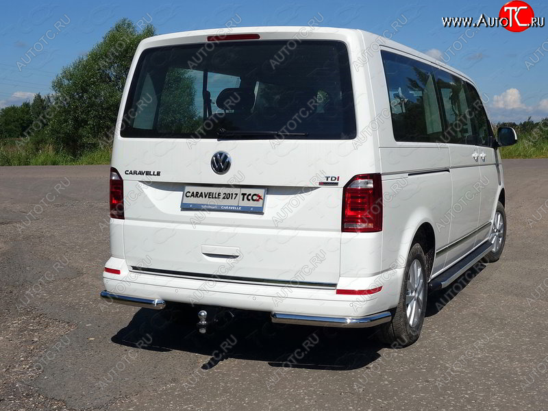 22 999 р. Защита заднего бампера (уголки, d60,3 мм) TCC Volkswagen Caravelle T6 дорестайлинг (2015-2019)  с доставкой в г. Тольятти