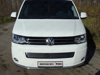 Декоративная вставка переднего бампера ТСС Тюнинг Volkswagen Multivan T5 рестайлинг (2009-2015) ()