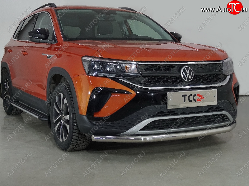 20 549 р. Защита переднего бампера нижняя d60,3 мм ТСС Тюнинг  Volkswagen Taos (2020-2022) (нержавейка)  с доставкой в г. Тольятти