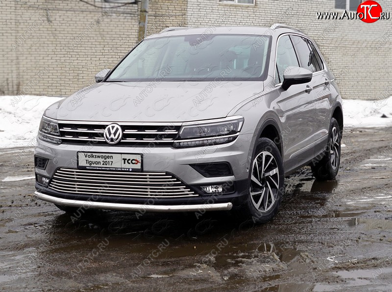 17 999 р. Защита переднего бампера нижняя d60,3 мм ТСС Тюнинг Volkswagen Tiguan Mk2 дорестайлинг (2016-2020) (нержавейка)  с доставкой в г. Тольятти