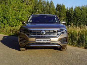 Защита переднего бампера нижняя d60,3 мм ТСС Тюнинг Volkswagen Touareg CR (2018-2024)  (нержавейка)