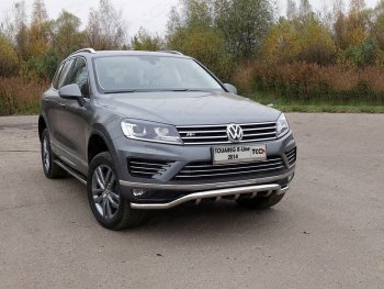 Защита передняя нижняя кенгурин 60,3*42,4 мм R-Line ТСС Тюнинг Volkswagen (Волксваген) Touareg (Туарек)  NF (2014-2018) NF рестайлинг  (нержавейка)