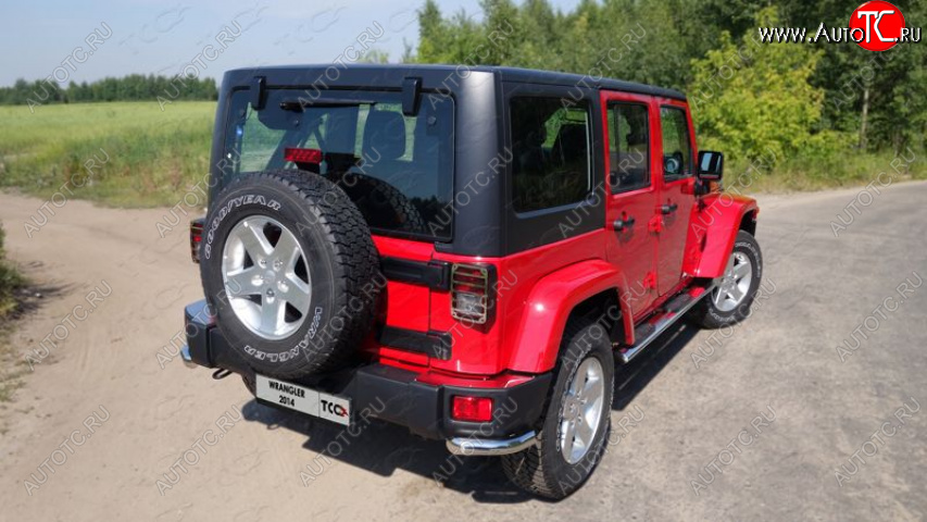 4 999 р. Накладки на задний бампер, ТСС Тюнинг  Jeep Wrangler  JK (2006-2010) 3 дв. дорестайлинг (декоративные)  с доставкой в г. Тольятти