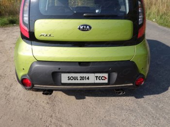 Накладка на задний бампер, ТСС Тюнинг KIA (КИА) Soul (Сол)  PS (2014-2016) PS дорестайлинг ()