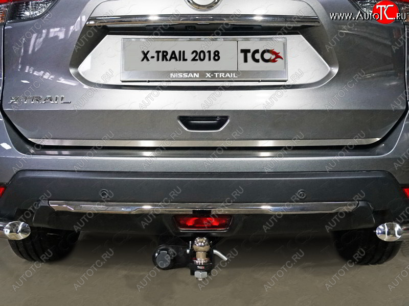 1 699 р. Накладка на заднюю дверь, ТСС Тюнинг  Nissan X-trail  3 T32 (2017-2022) рестайлинг (лист шлифованный)  с доставкой в г. Тольятти