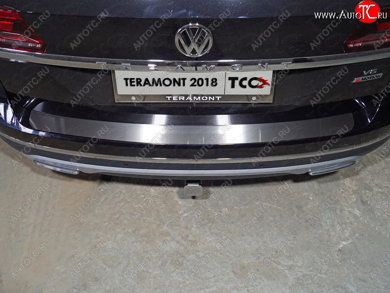 3 199 р. Накладка на задний бампер, ТСС Тюнинг  Volkswagen Teramont  CA1 (2016-2020) дорестайлинг (Лист шлифованный)  с доставкой в г. Тольятти